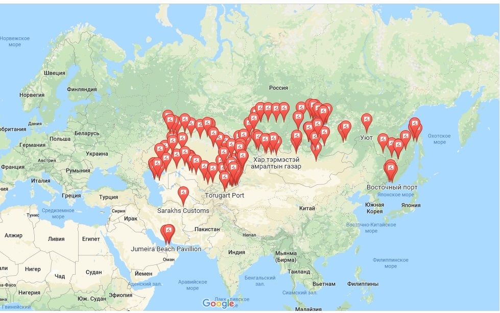 Карта путешествий на автомобилях Mitsubishi Pajero. Mitsubishi Pajero Travels Map. 